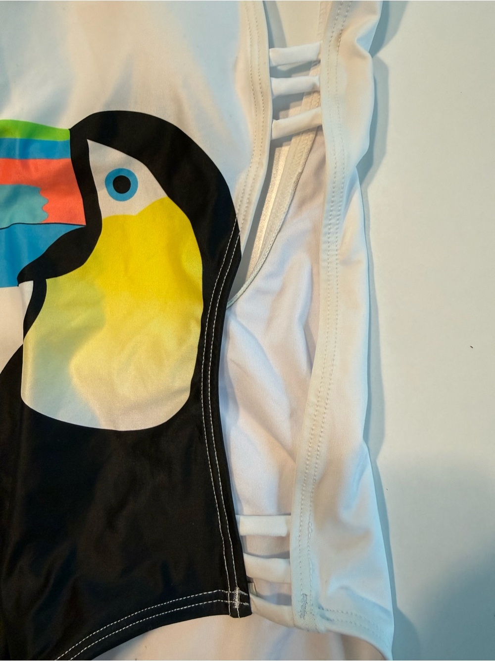 Kenny Flowers Rio Toucan One Piece Swimsuit Size L Tropical Resort Swim - Picture 10 of 11